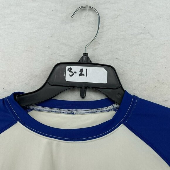 Easton Power Surge Shirt Men Sz XL White Blue Colorblock High Performance Fitted - Picture 13 of 13